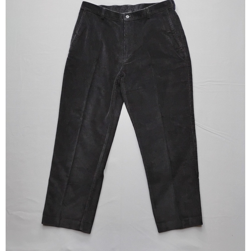 Jos. A. Bank Mens Colorfast Corduroy Pants Black 38x30 Wide Wale Cotton NEW